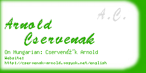 arnold cservenak business card